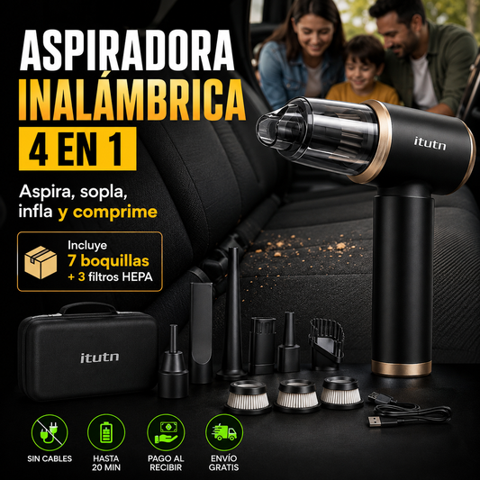 LimpiaMax 4 en 1  Aspiradora inalámbrica para carro y hogar