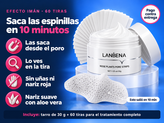 SacaEspinillas Lanbena 30g + 60 tiras para el tratamiento completo